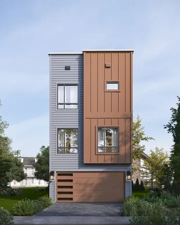 front view of a house with a small yard