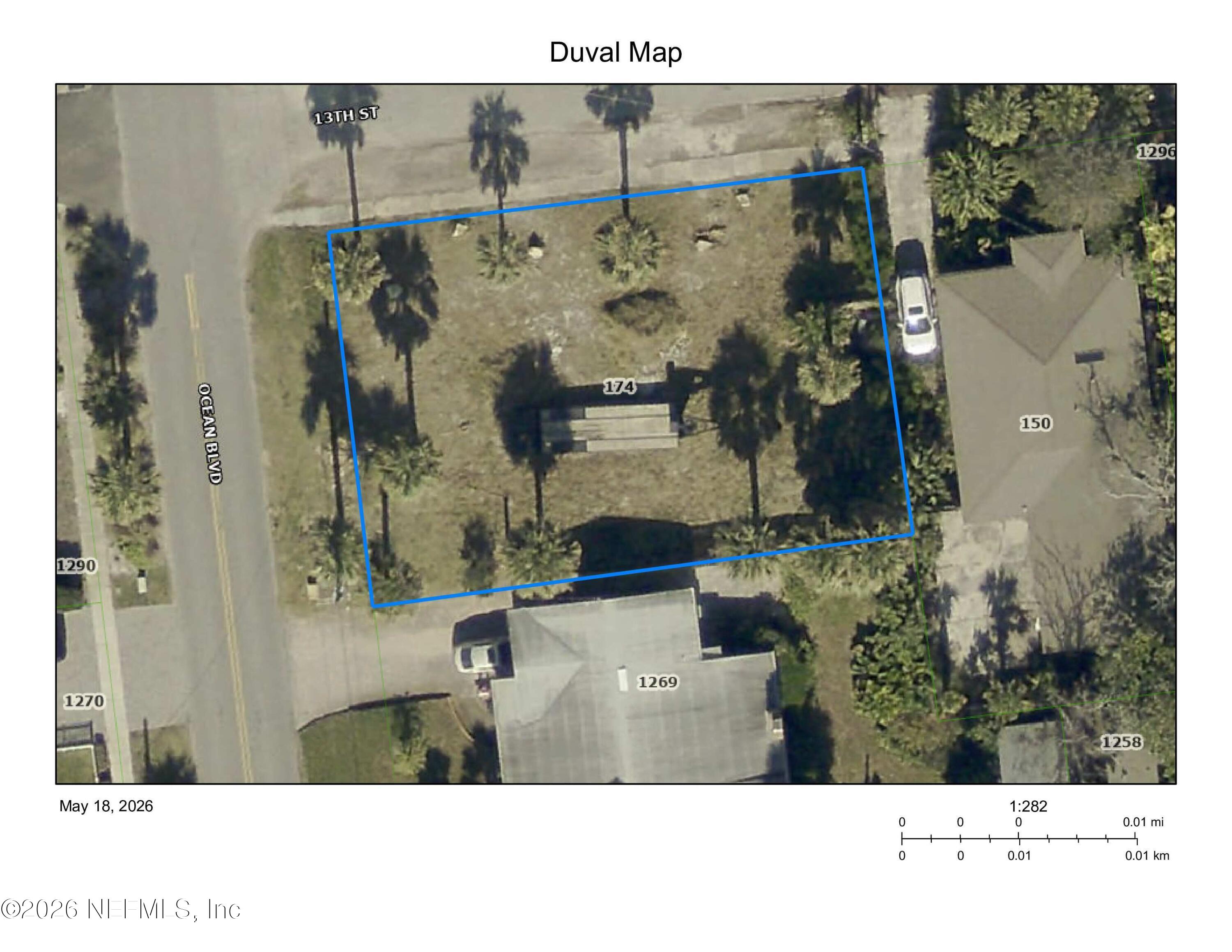 174 13th Street Atlantic Beach, FL 32233 - Photo 4 of 4 an aerial view of a house with a yard
