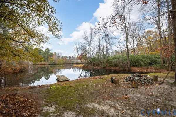 a view of a lake with outdoor space