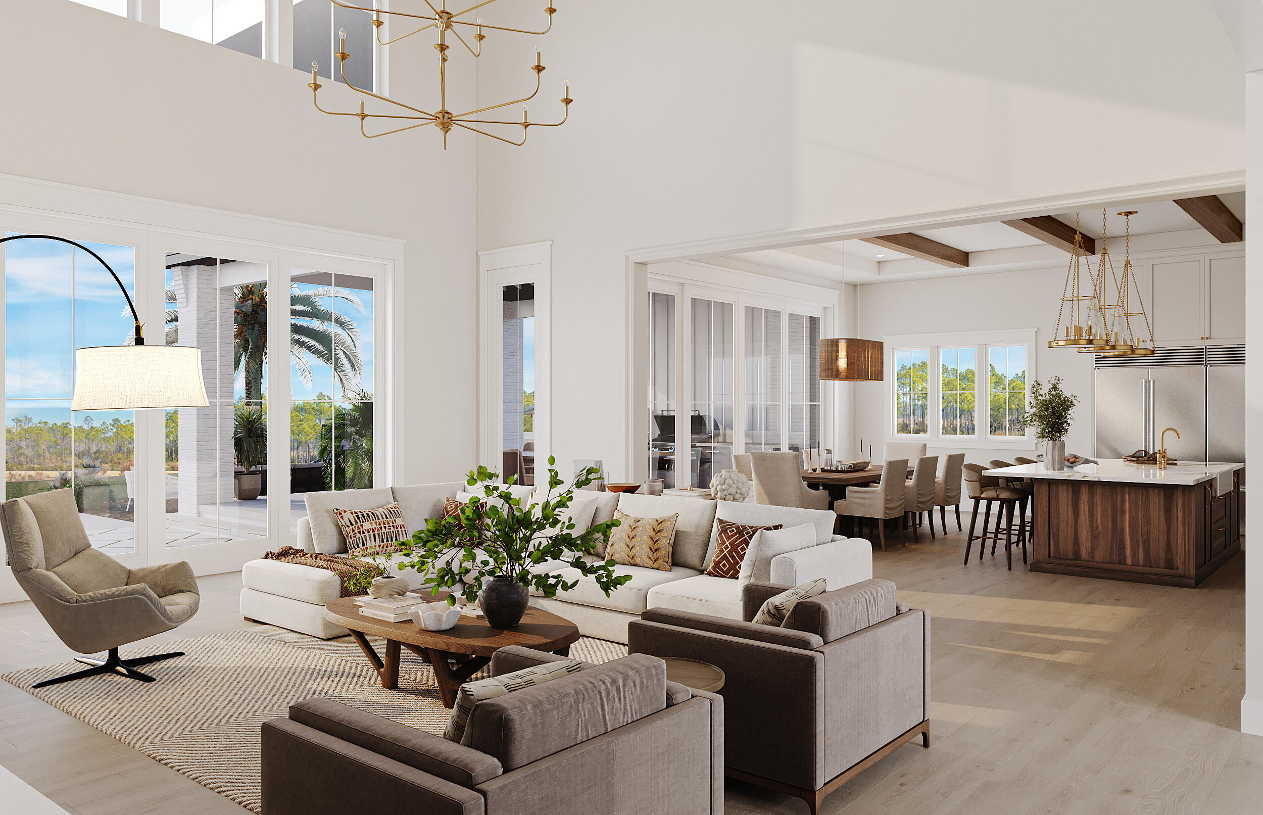 a living room with furniture