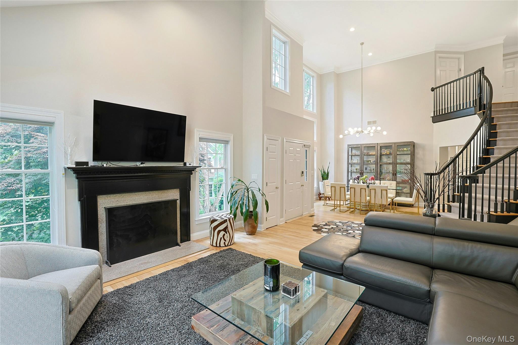 26 Agnew Farm Road Armonk, NY 10504 - Photo 6 of 28 a living room with furniture a fireplace and a flat screen tv