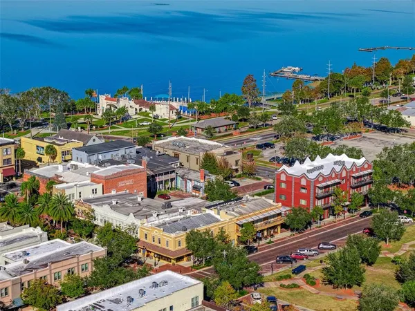 aerial view of a city with lots of residential buildings