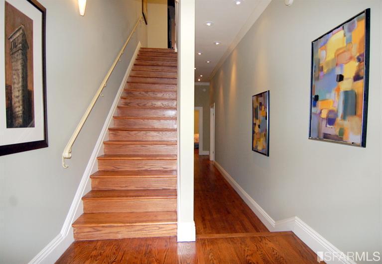 3973 Cesar Chavez San Francisco, CA 94131 - Photo 4 of 46 Entry stairs to the main living level and "gallery" hall to the lower master suite, full main bath, 4th bedroom and side-by-side laundry!