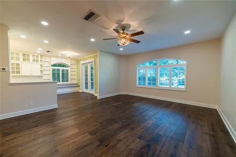 a view of a hallway with a window