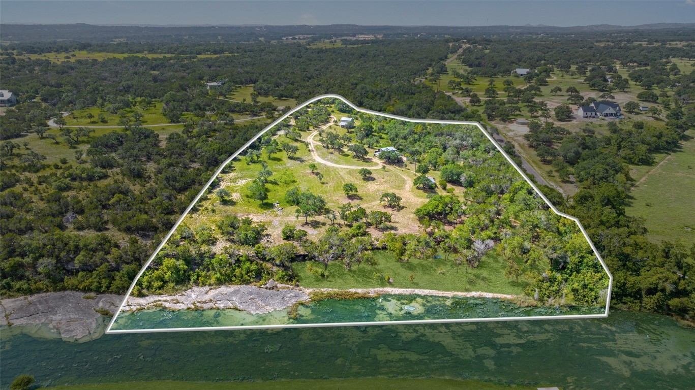 an aerial view of a house