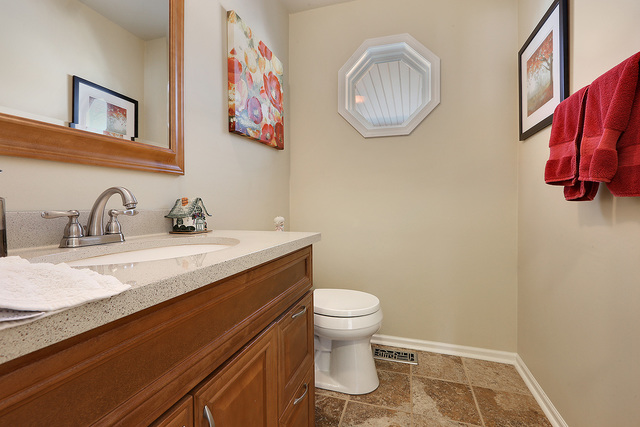 3490 Ronald Road Crete, IL 60417 - Photo 11 of 25 a bathroom with a sink a toilet and vanity