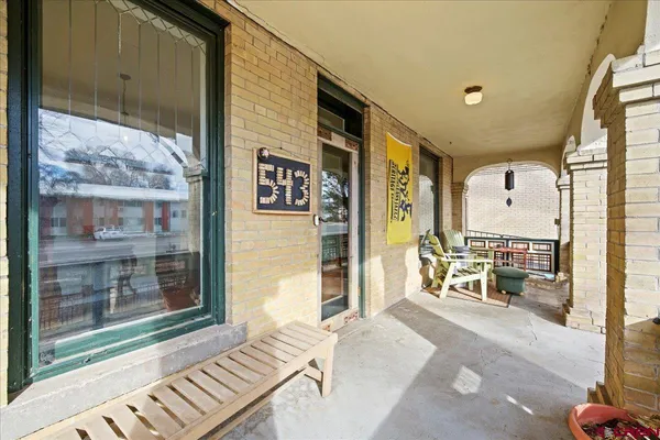 a balcony view with a outdoor space