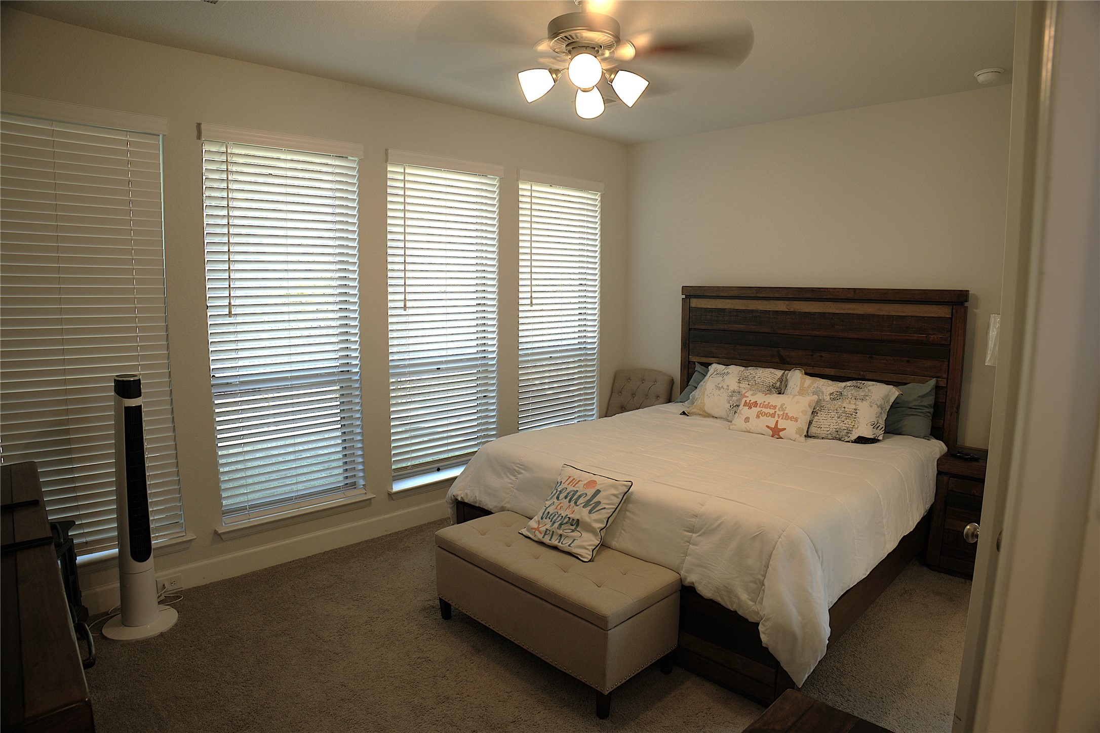 284 Kimble Creek Loop Kyle, TX 78640 - Photo 10 of 37 Bedroom with ceiling fan and carpet