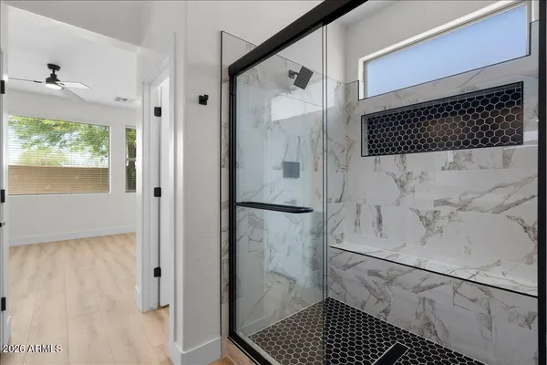 a bathroom with a shower