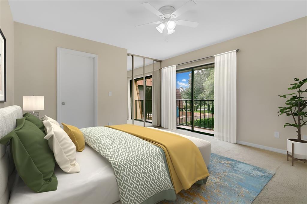 5286 Willow Court, Unit 505 Orlando, FL 32811 - Photo 15 of 33 a bedroom with a large bed and a window