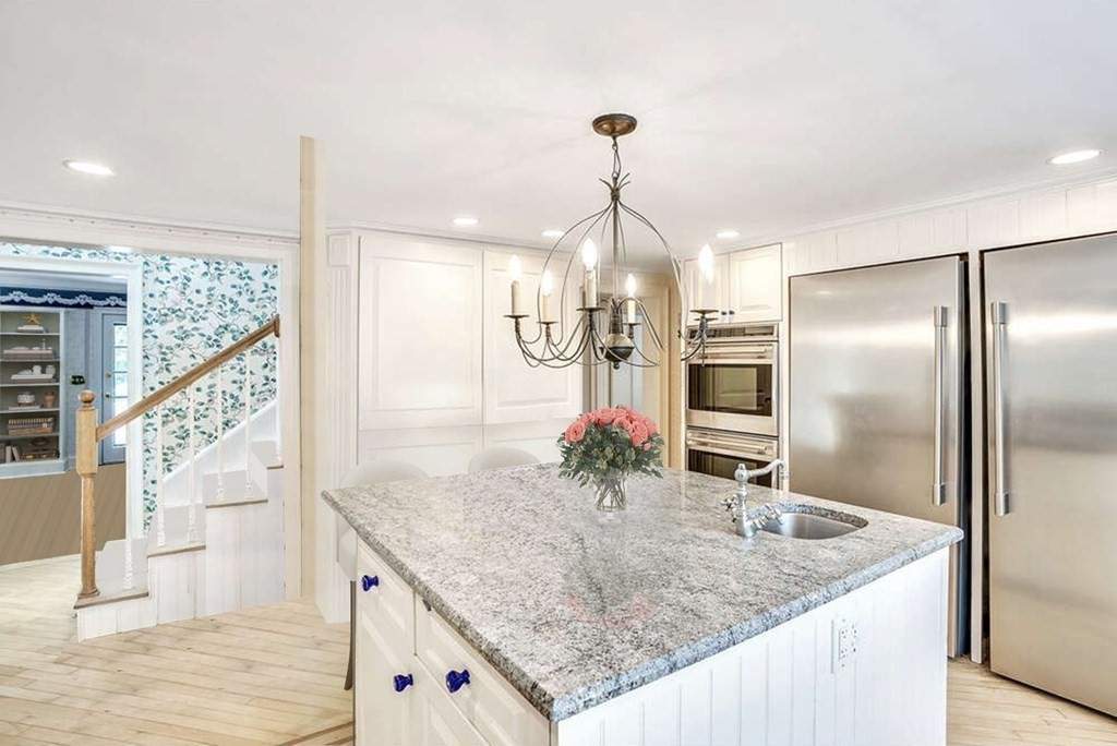 101 Holt Road Andover, MA 01810 - Photo 15 of 38 a kitchen with stainless steel appliances granite countertop a sink and a refrigerator