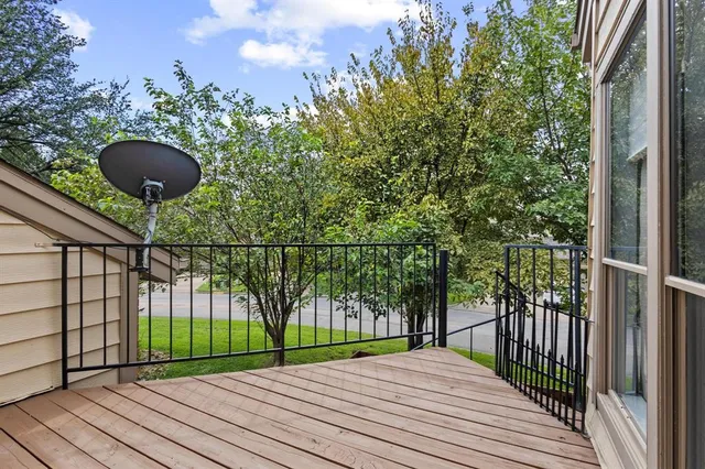 a view of wooden deck