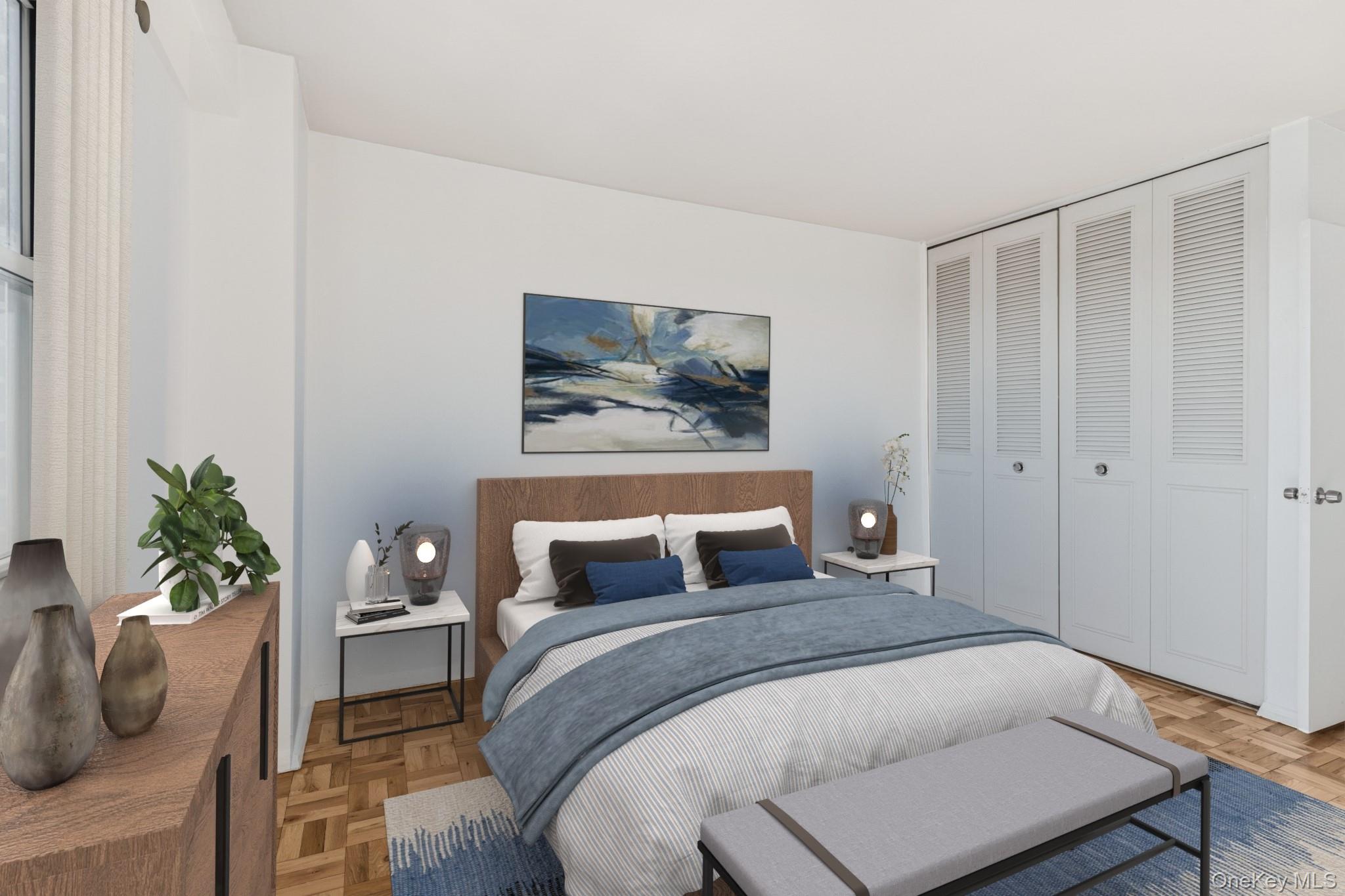 102-10 66th Road, Unit 20G Queens, NY 11375 - Photo 6 of 15 VIRTUALLY STAGEDSeparated Sleeping area with XL Double closet.