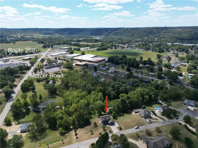 an aerial view of multiple house