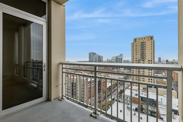 a view of balcony with city view