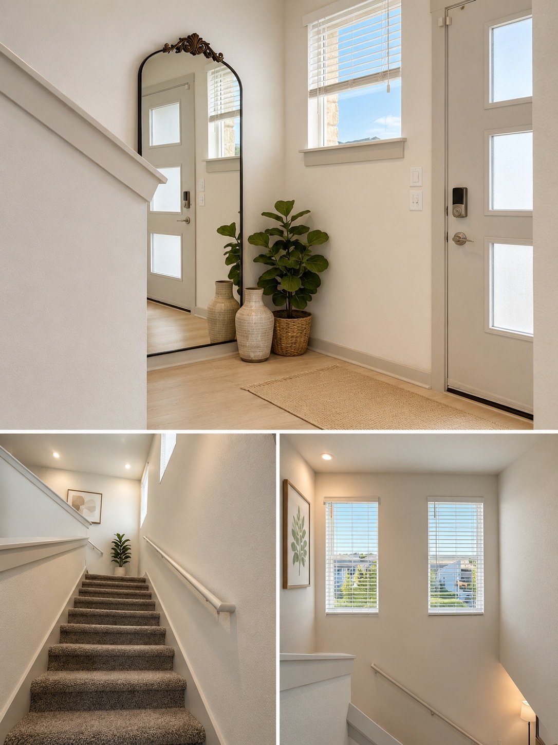 10924 Meris Lane Austin, TX 78754 - Photo 6 of 20 Bright entryway featuring a contemporary door with frosted glass panels and sleek hardware