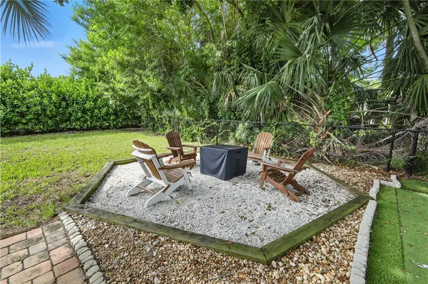 a view of a wooden floor and a yard