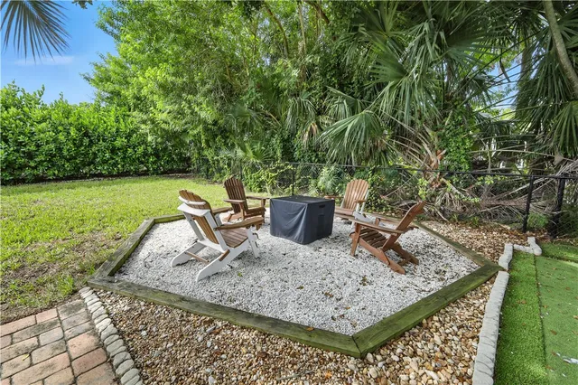 a view of a wooden floor and a yard