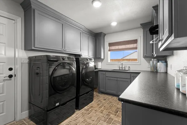 a view of a storage and utility room