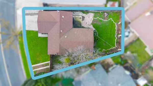a bird view of a house