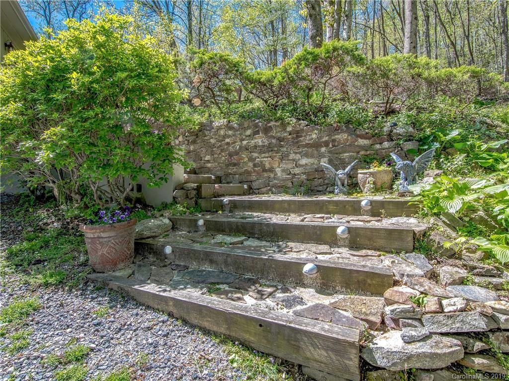17 Finlay Ridge Road Hendersonville, NC 28739 - Photo 23 of 32 a view of a backyard with plants and lake view