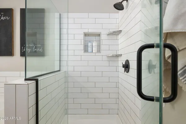 a bathroom with a shower