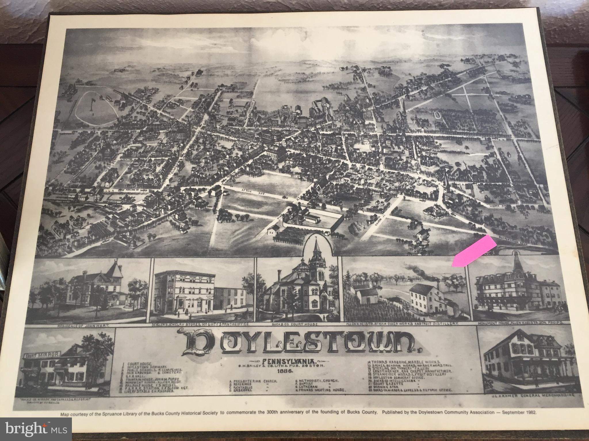 16 Golfview Road Doylestown, PA 18901 - Photo 33 of 36 Doylestown Map - 1886 - Allen Heist Mill