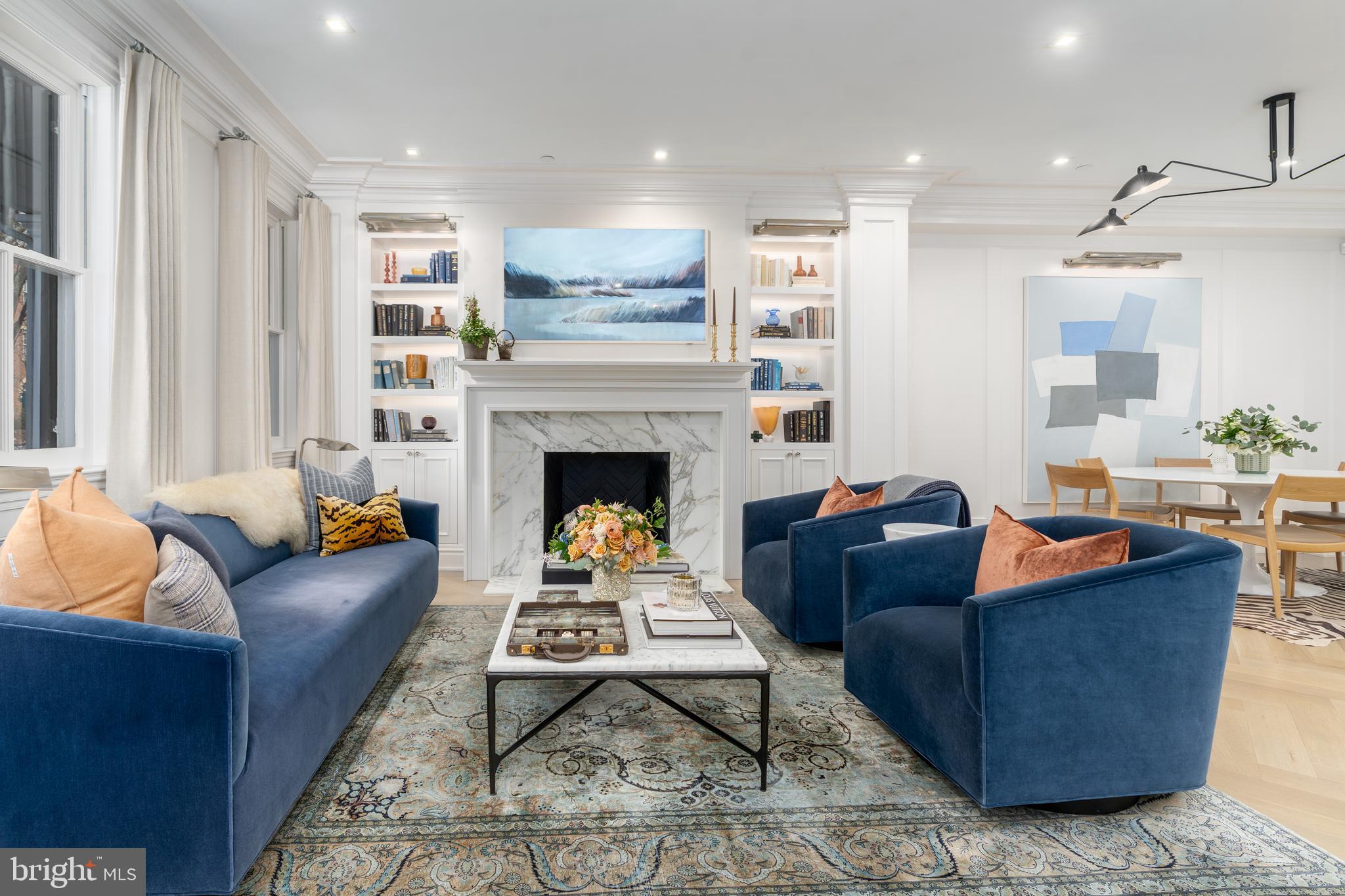 1639 35th Street Northwest Washington, DC 20007 - Photo 2 of 60 a living room with furniture and a fireplace