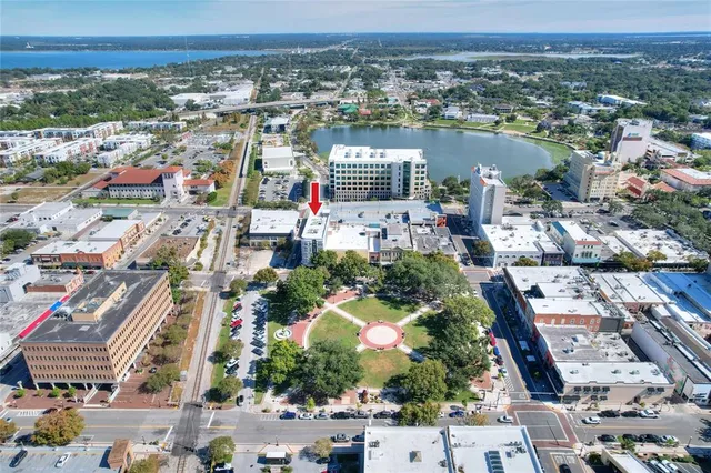 an aerial view of a city