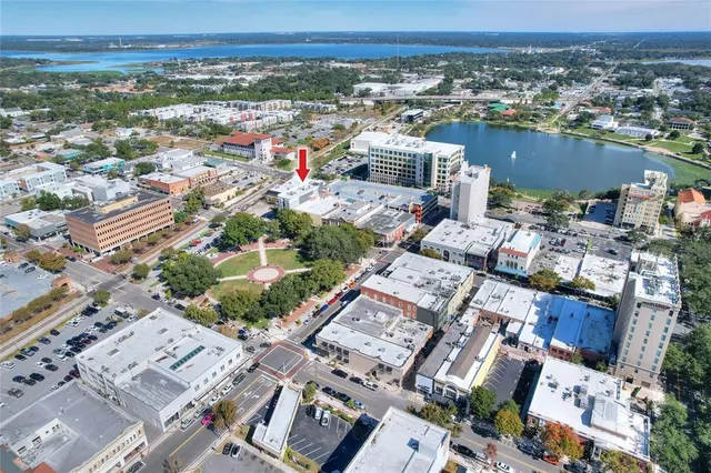 an aerial view of a city