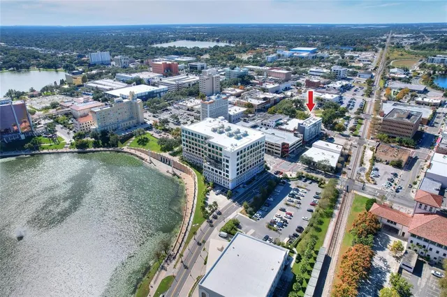 an aerial view of a city