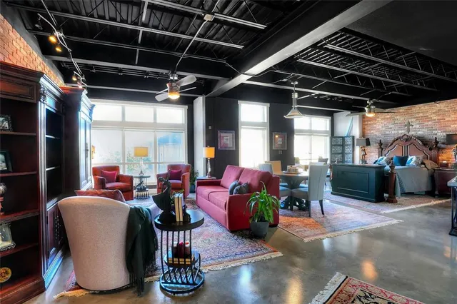 a living room with furniture