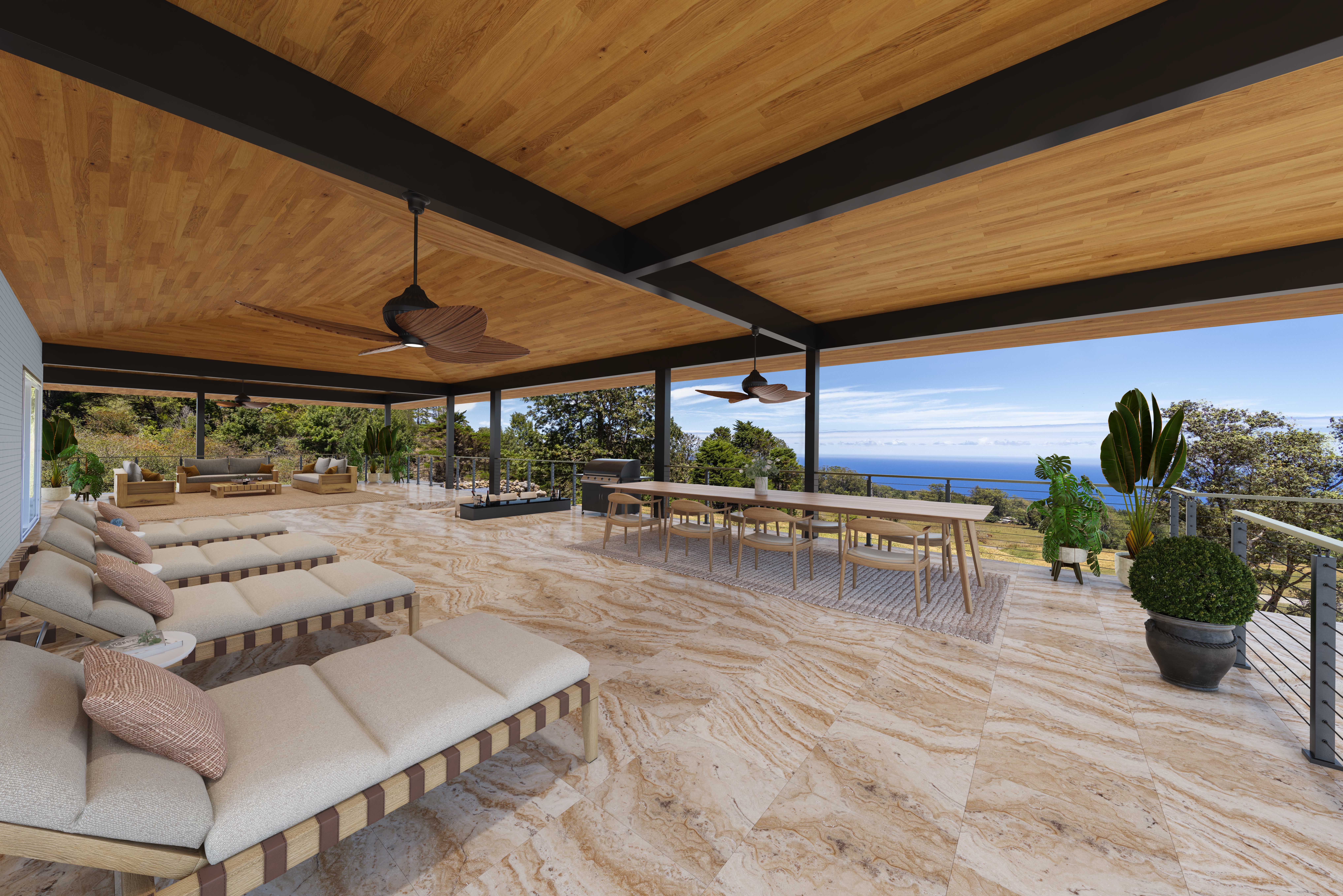 44-2221 Paauilo Mauka Road Paauilo, HI 96776 - Photo 8 of 30 a view of a patio with a table and chairs under an umbrella