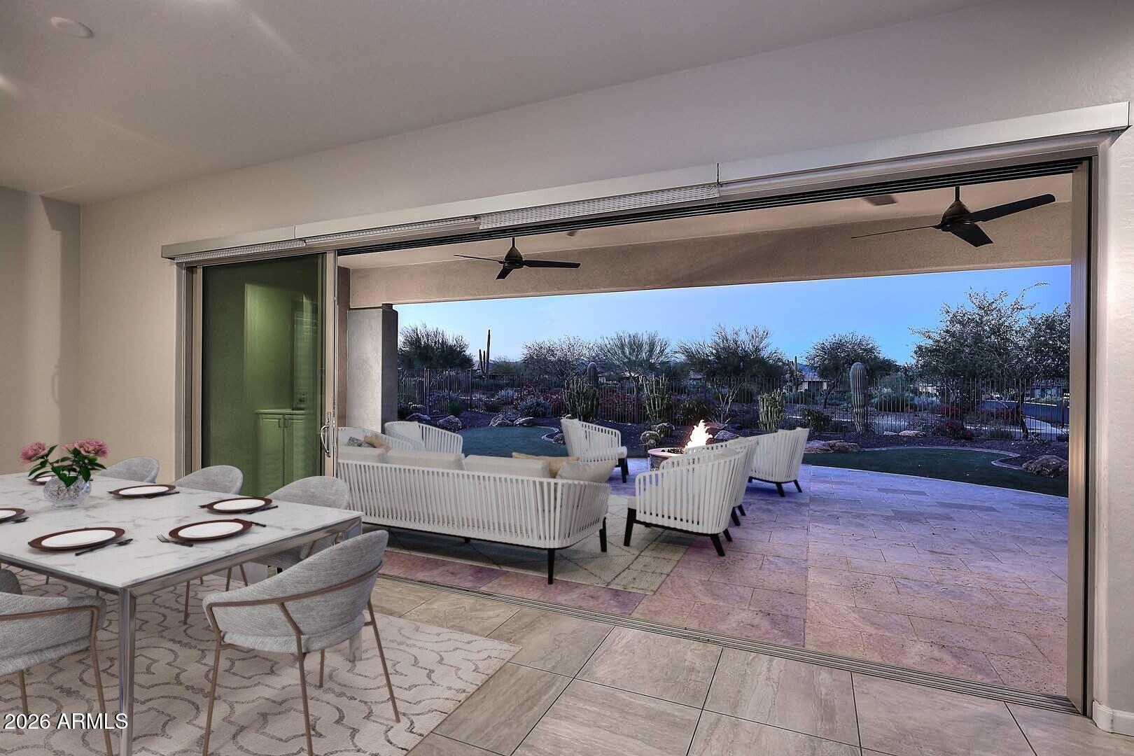 17916 East Cindercone Road Rio Verde, AZ 85263 - Photo 9 of 80 STAGING PHOTO - Night-Dining-Patio