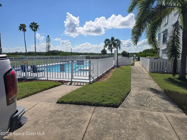 a view of a park with a slide