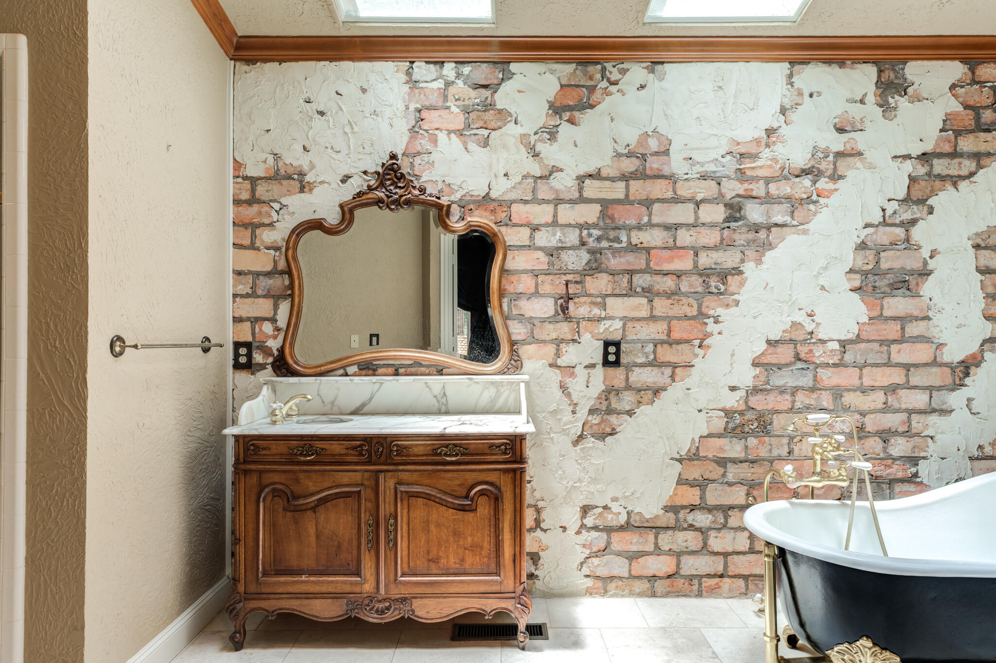 8901 York Place Lubbock, TX 79424 - Photo 25 of 45 a bathroom with a granite countertop sink and a mirror