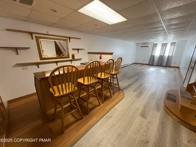 a view of a chairs in a room