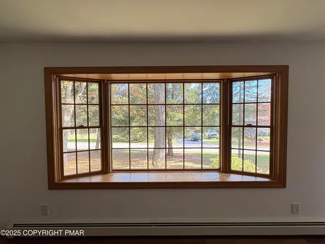 a view of a livingroom with a window
