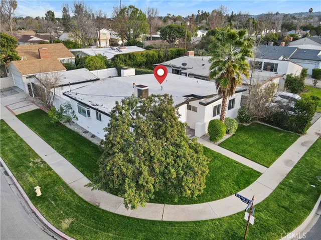 a aerial view of a house