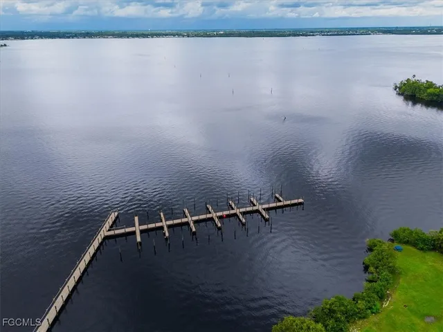 a view of a lake with outdoor space