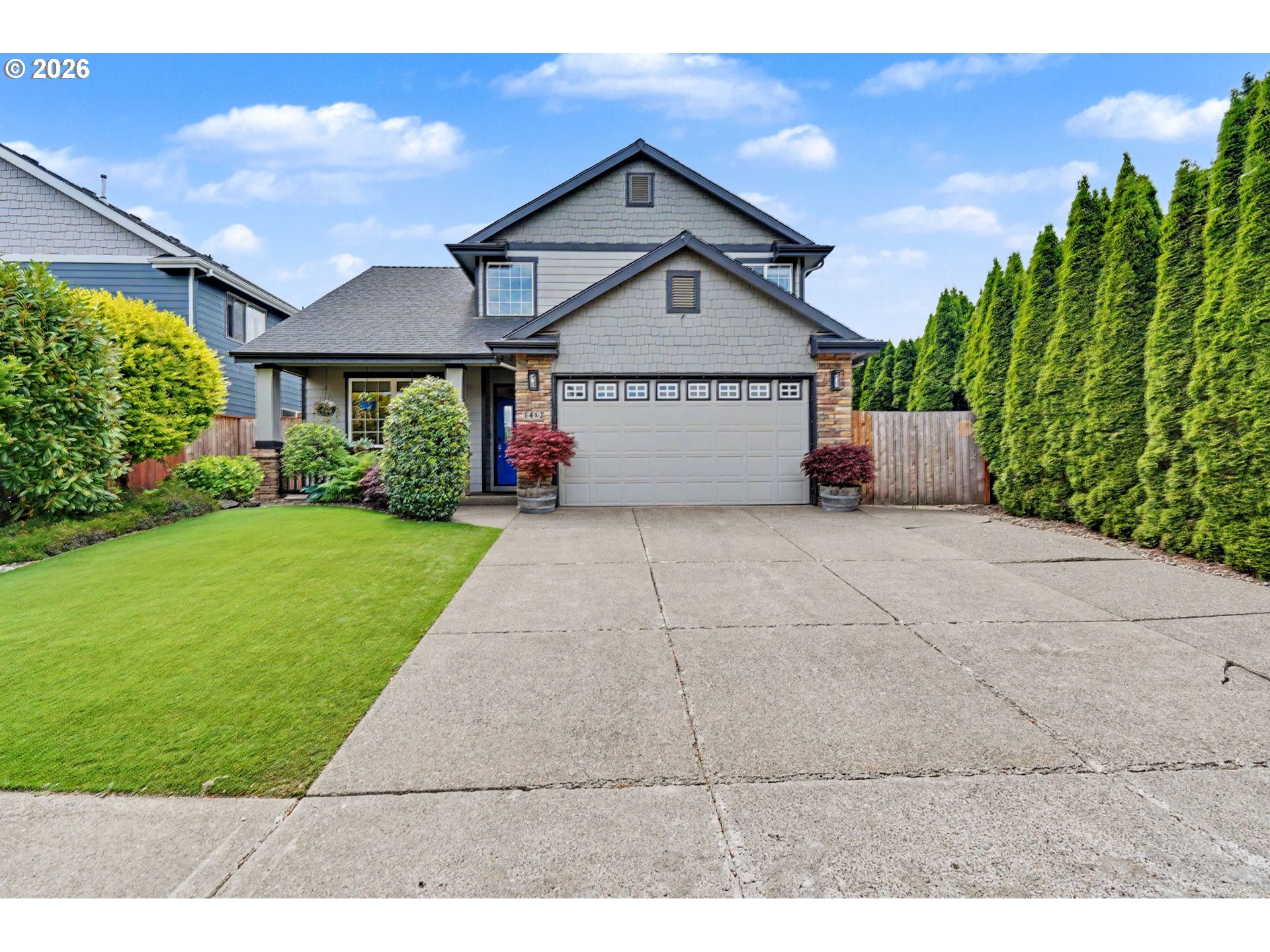 1462 Barnick Road Northeast Keizer, OR 97303 - Photo 1 of 48 a front view of a house with a yard and garage