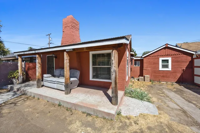 a view of a house with a patio