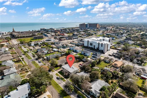 an aerial view of a city