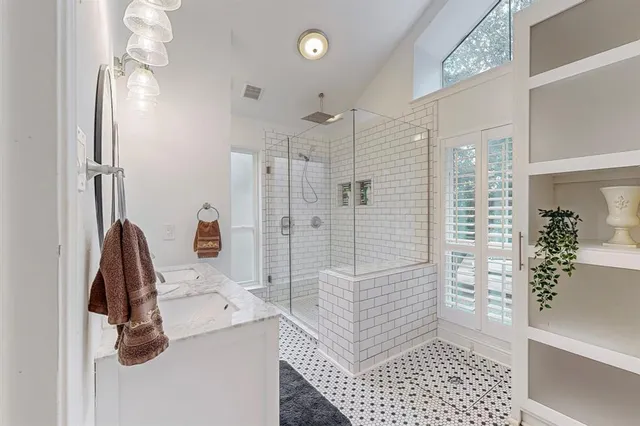 a bathroom with a shower