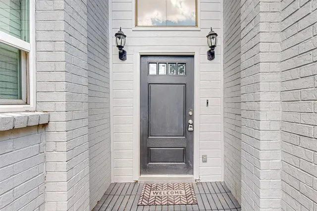 a view of wooden door