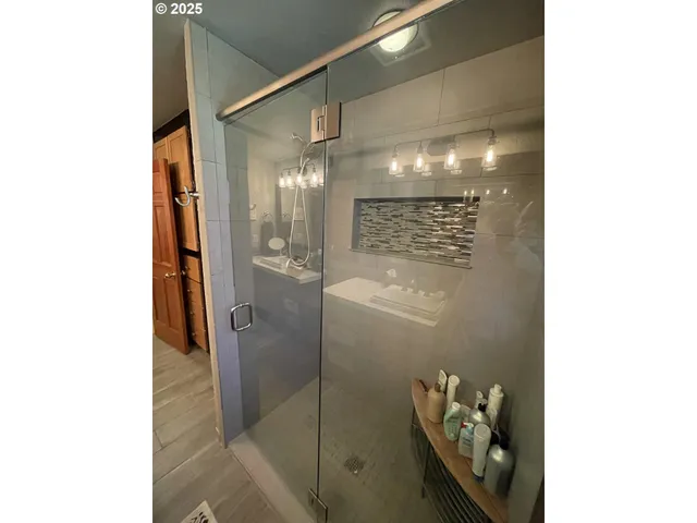 a bathroom with a shower