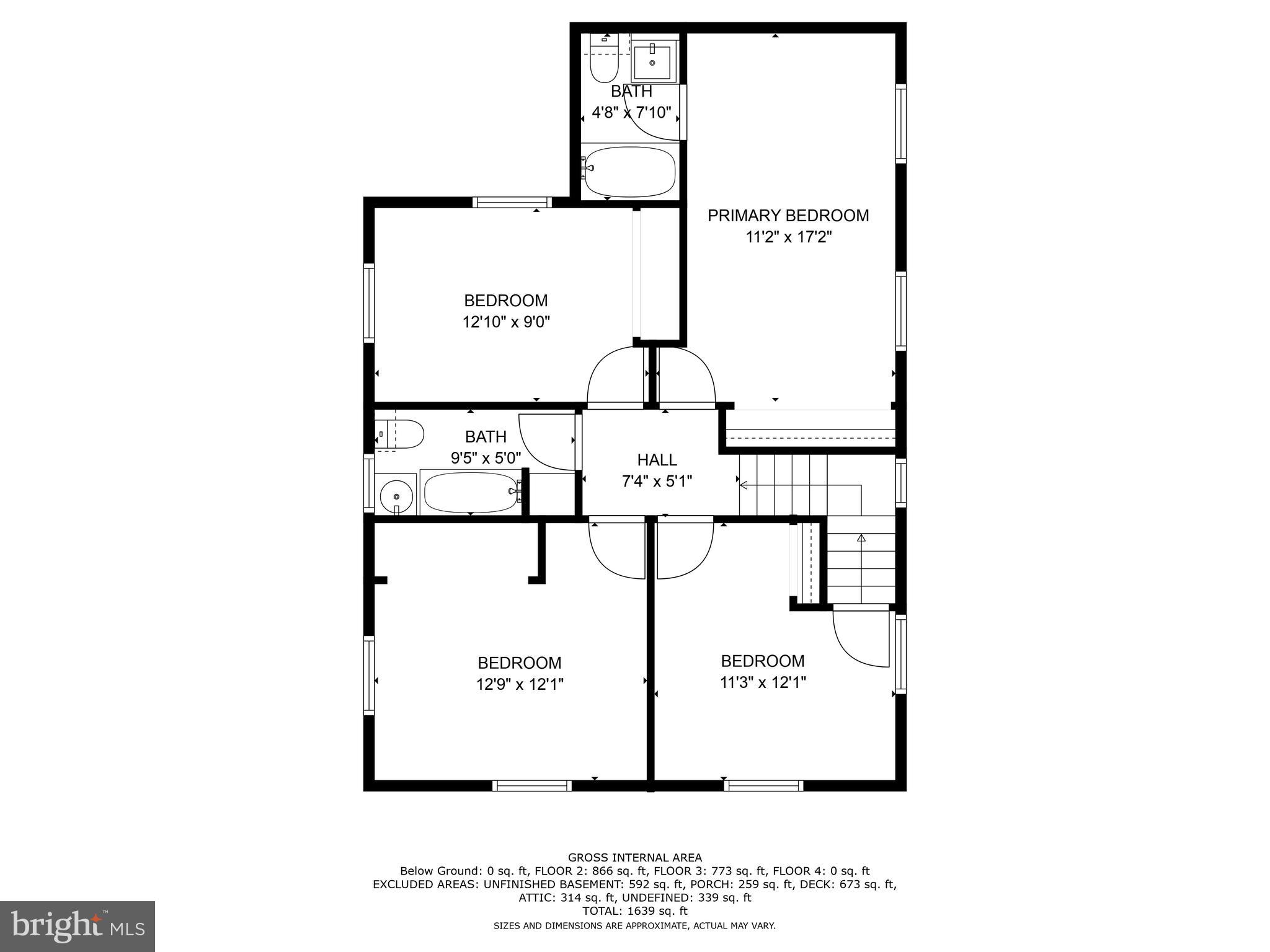 4223 Harcourt Road Baltimore, MD 21214 - Photo 34 of 36 Floor plan: Second Floor