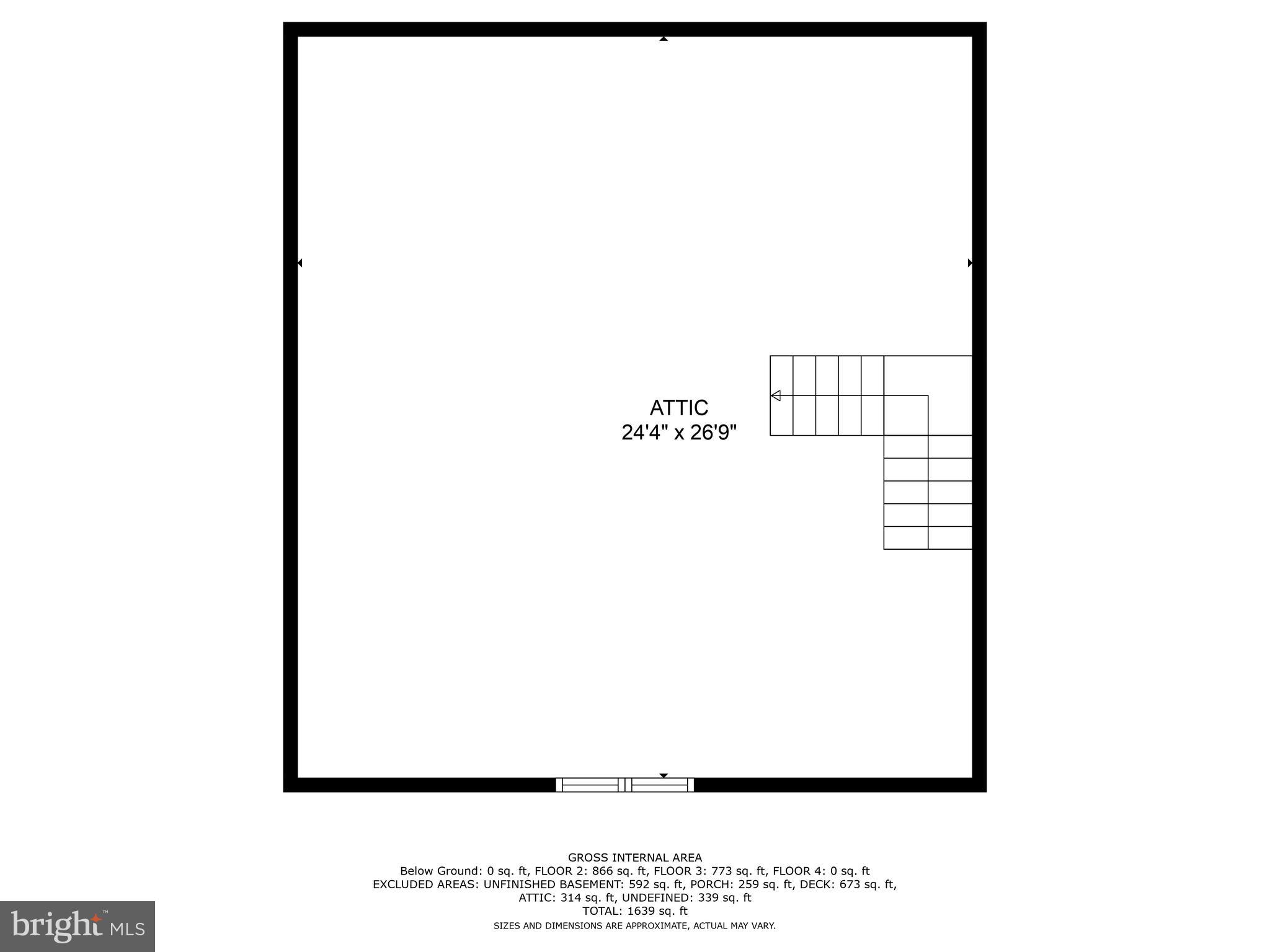 4223 Harcourt Road Baltimore, MD 21214 - Photo 35 of 36 Floor plan: Attic
