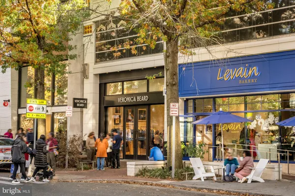 a front view of a building with street