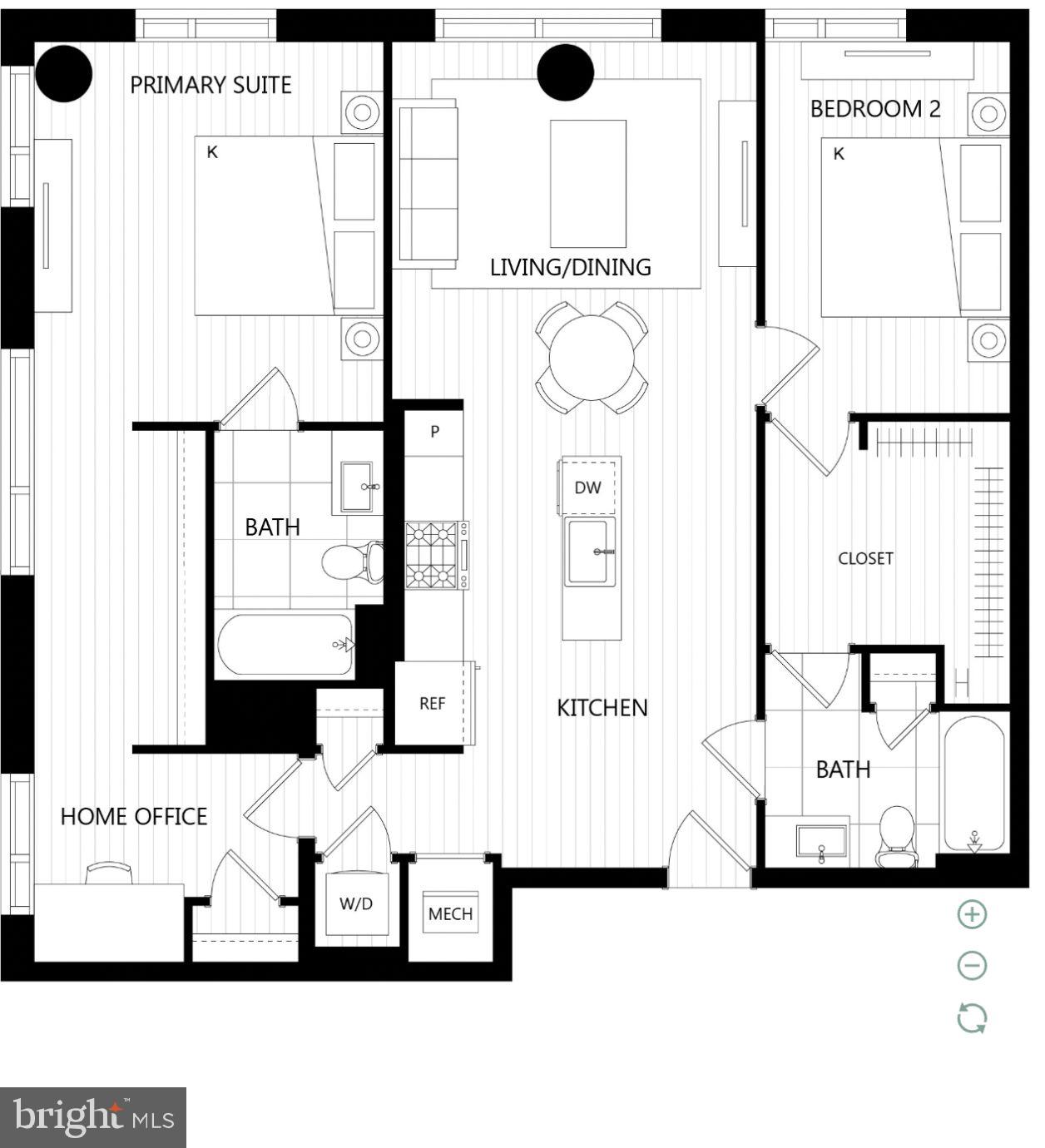 5300 Wisconsin Avenue Northwest, Unit 213/VARIES Washington, DC 20015 - Photo 29 of 29 a black and white photo of a living room